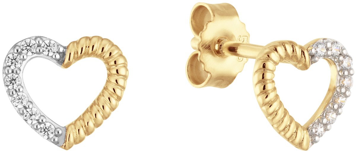 Glow 206.0796.00 Dames Oorbellen - Oorknopjes - Sieraad - 14 Karaat Goud - 8 mm breed - 8 mm lang