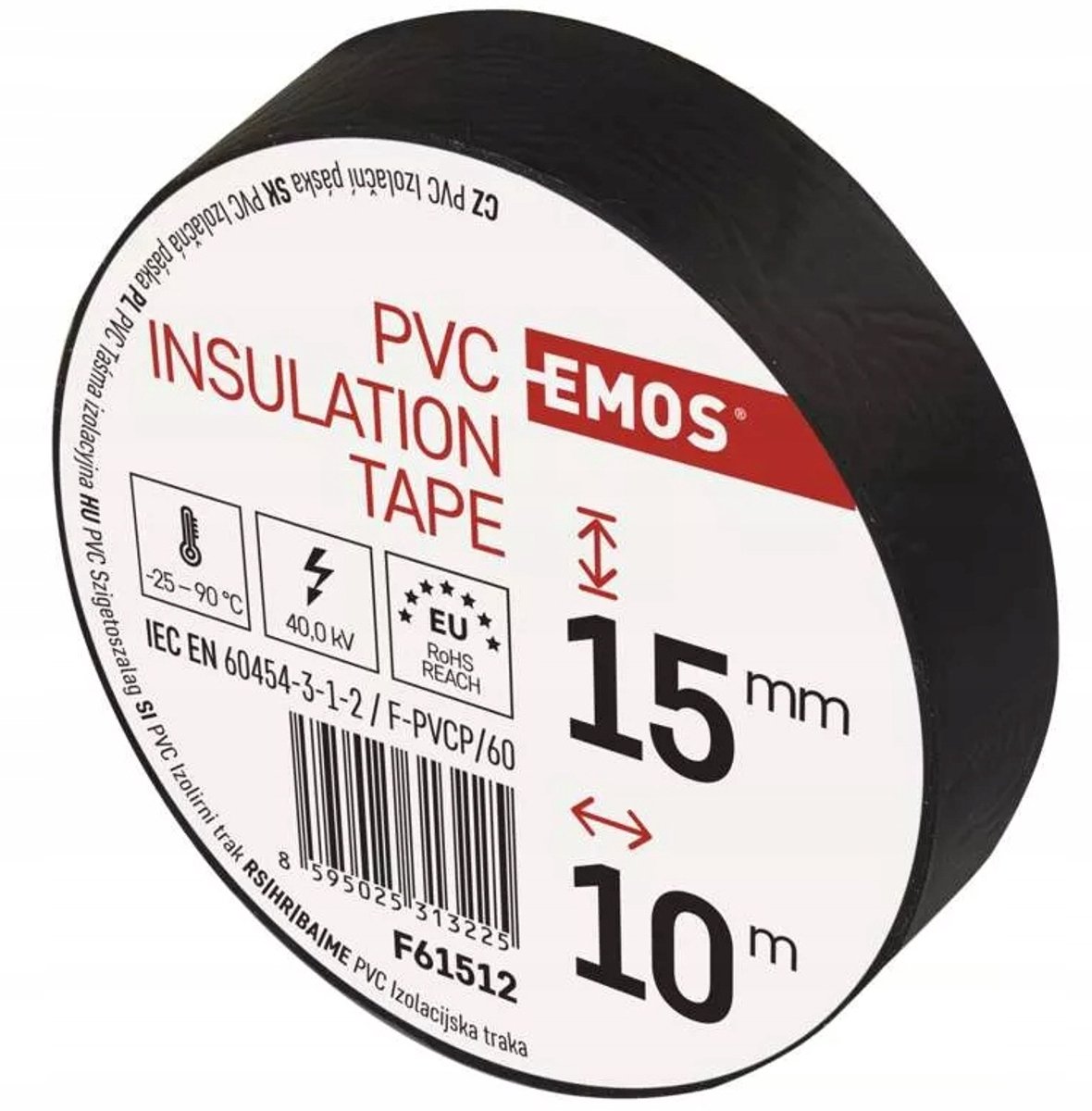 EMOS F61512 PVC Isolatietape 15mm x 10m Zwart