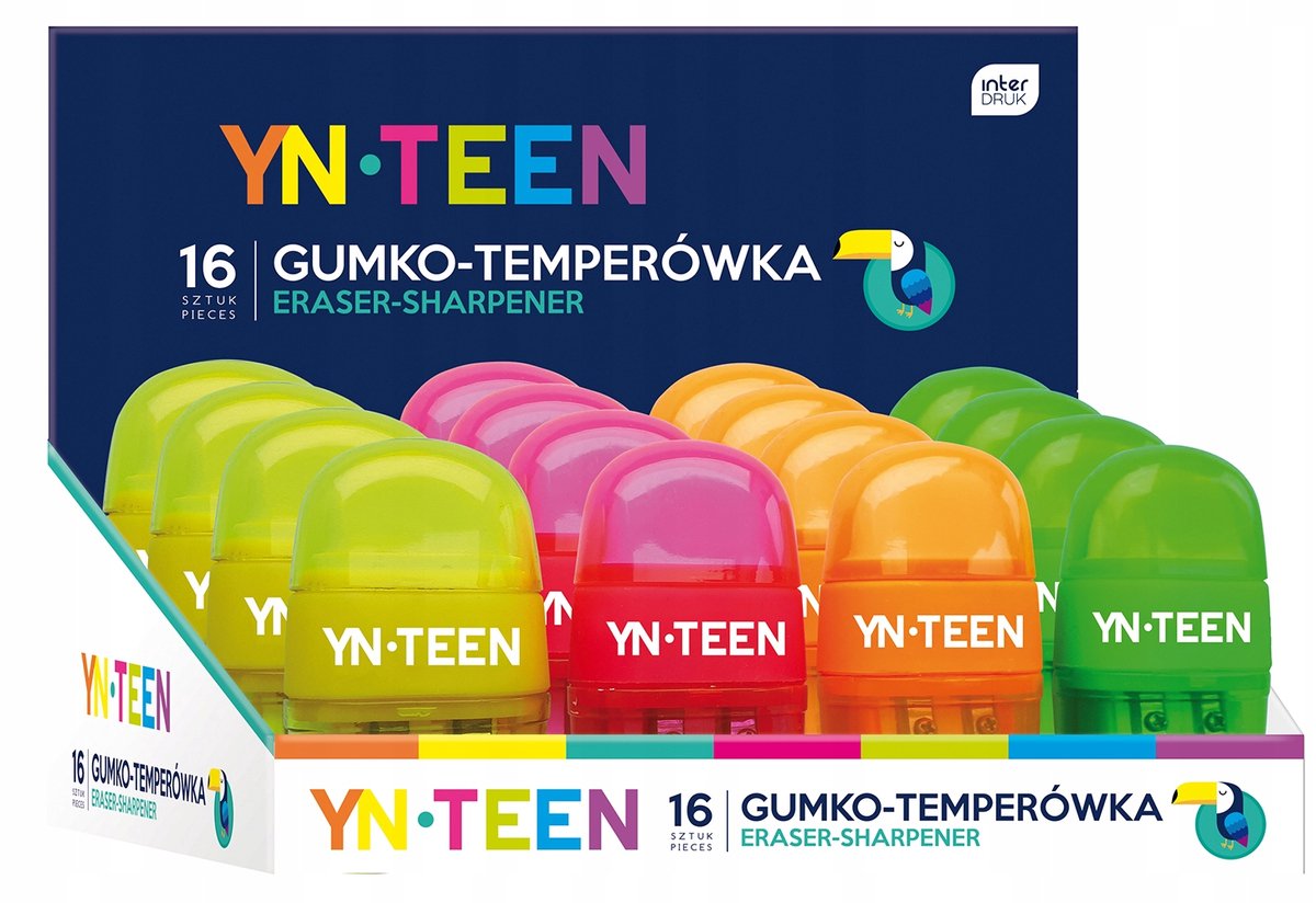 Dubbele Potloodslijper met Gum - Interdruk