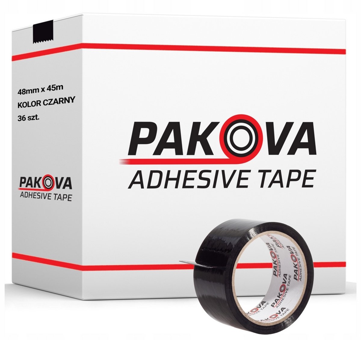 Pakband Zwart Acryl 48mm x 45m - 36 Rollen