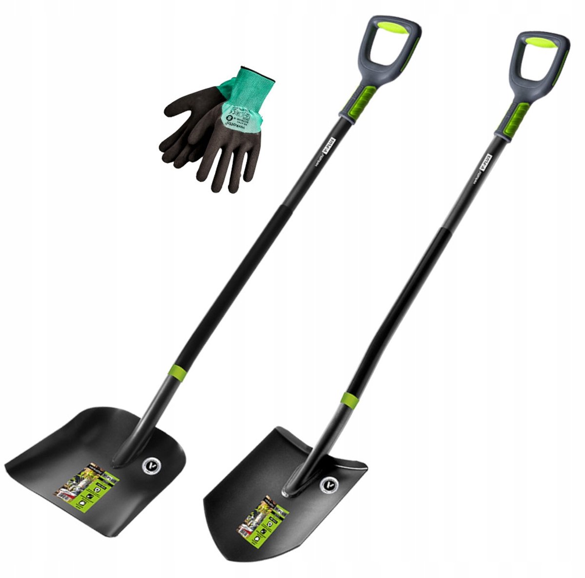 V-PLUS Set: Zware Spade & Puntige Schoffel met Metaalstaal