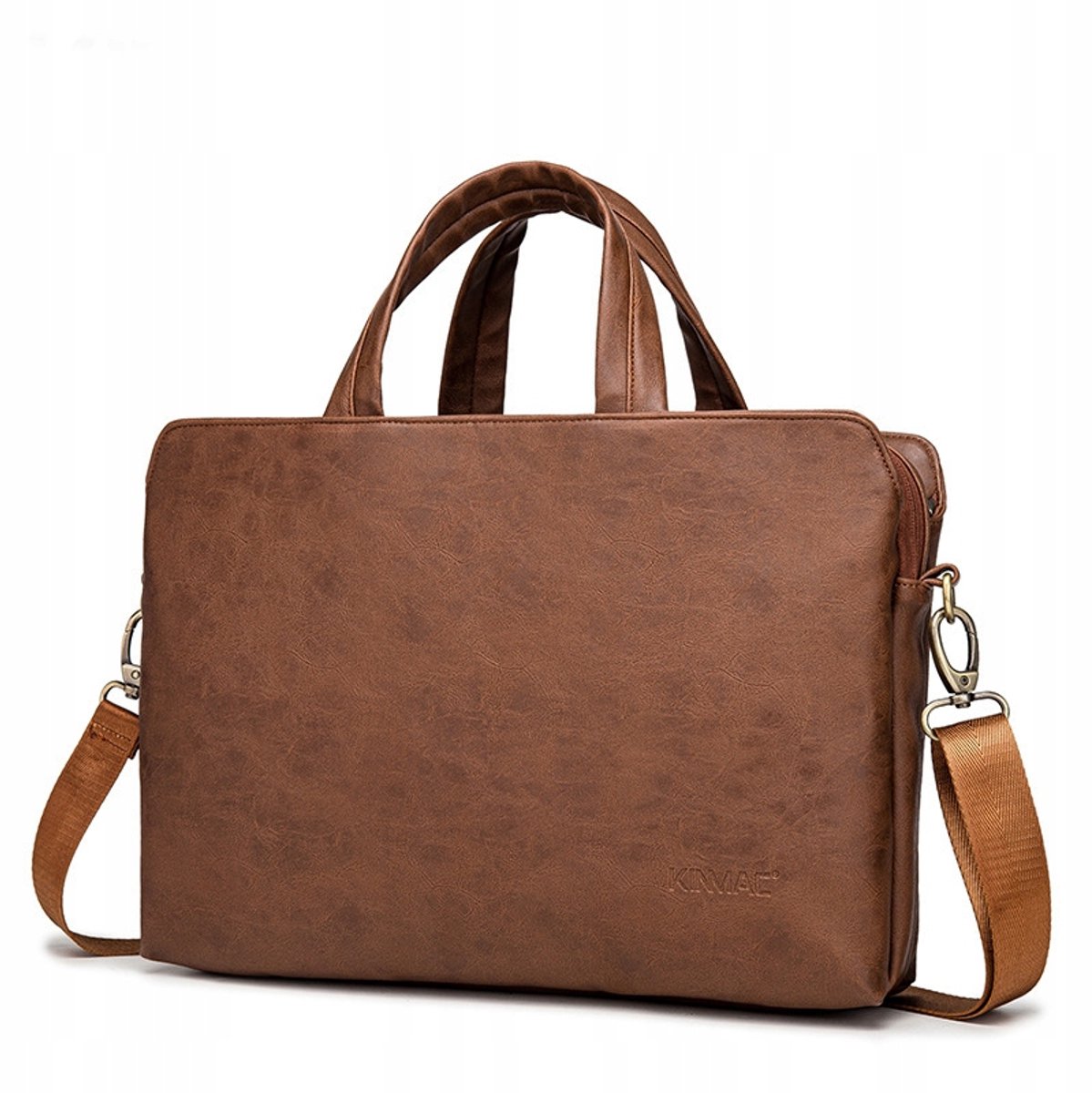 Kinmac Laptoptas 13.3-14.1" Eco Leer Bruin - 3 Vakken