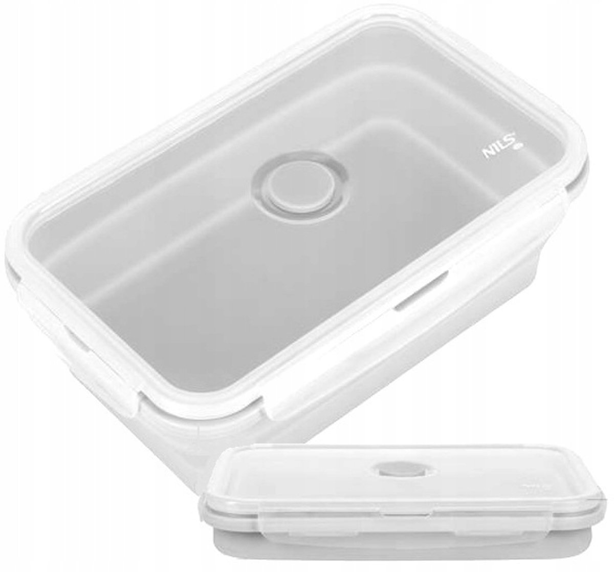 Opvouwbare Lunchbox 1200ML Grijs - Ideaal voor Werk, School & Reizen