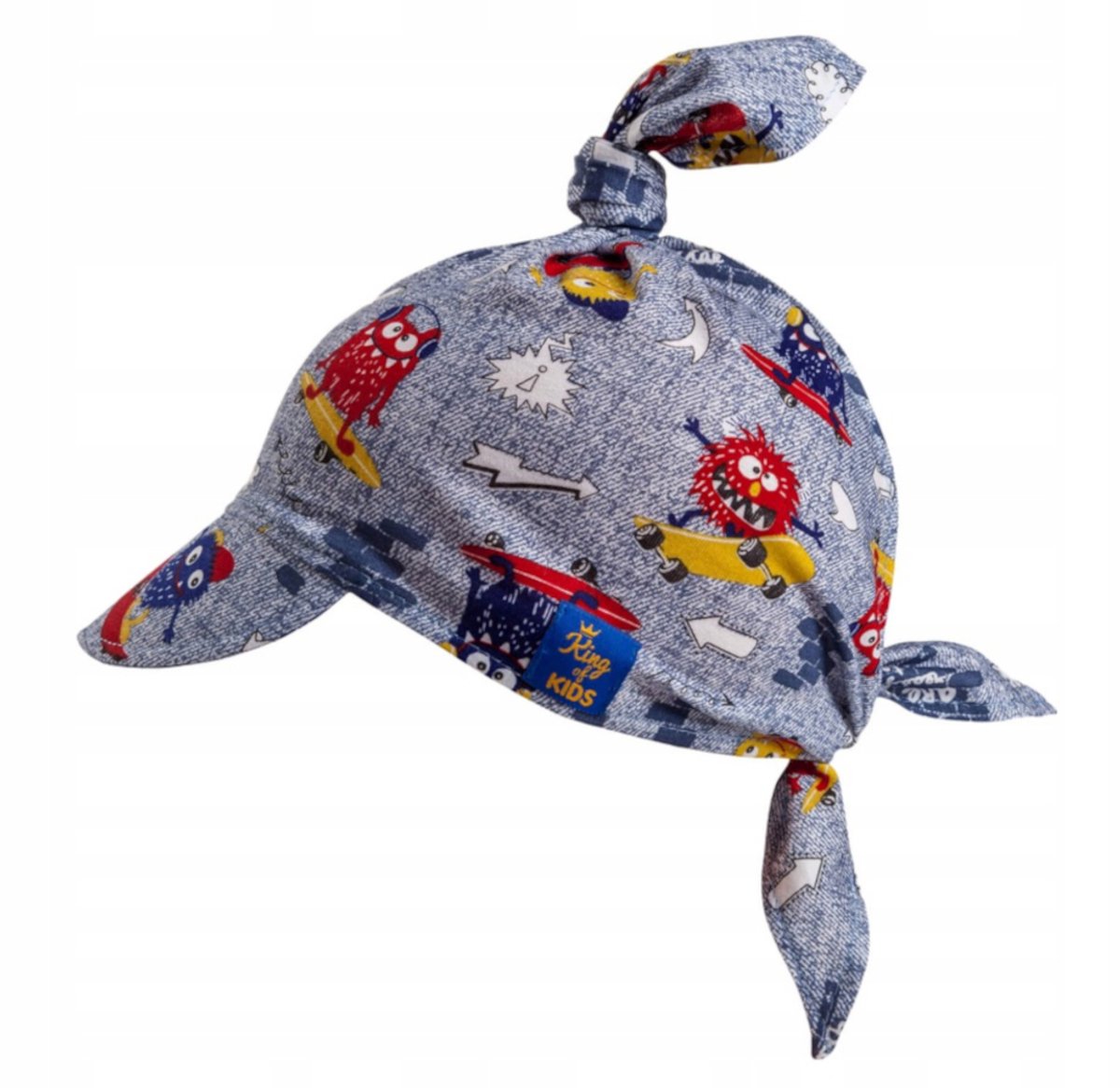 Baby Zonneklep Sjaaltje Monsters Marineblauw - Verstelbaar