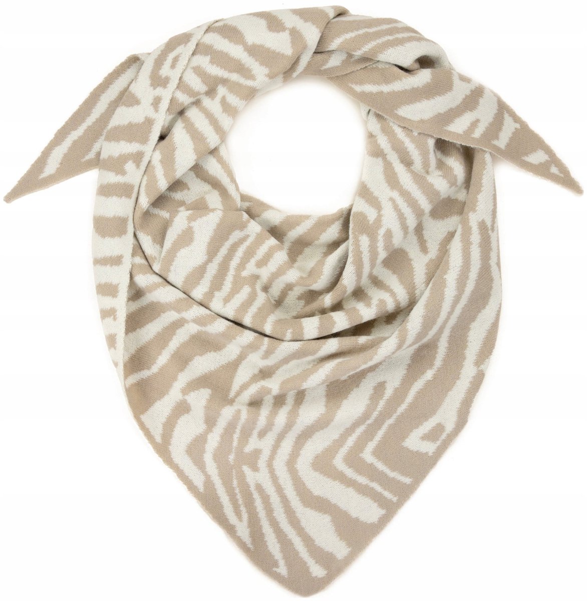 Roanne Dames Sjaal - Donkerbeige | Driehoekig, Zacht, winter
