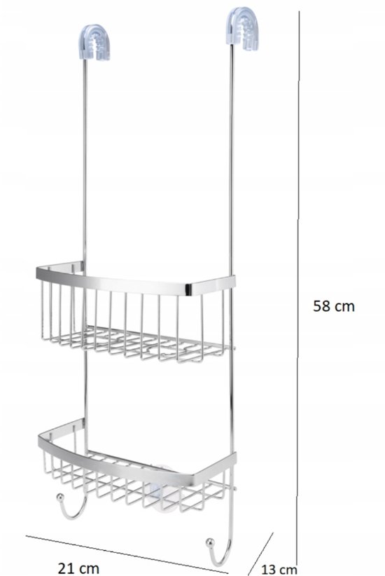 Étagère De Douche D'angle Gain De Place - Porte-savon Salle De Bain - Pour Hôtel, Camping-car, Appartement - Acier Carbone - 6