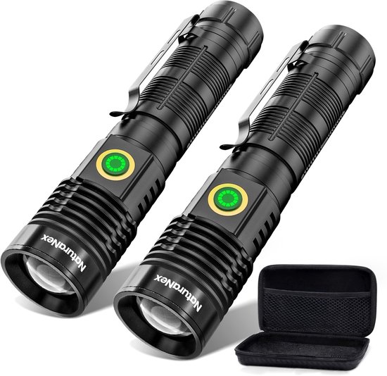 NaturaNex - Zaklamp LED Oplaadbaar - Set van 2 - Magnetisch - 5000