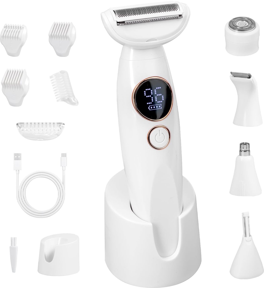 BYTEBAZAAR 5-in-1 Dames Scheerapparaat met USB-oplaadstation - BYTEBAZAAR CONCEPT S.R.L. - €36,10