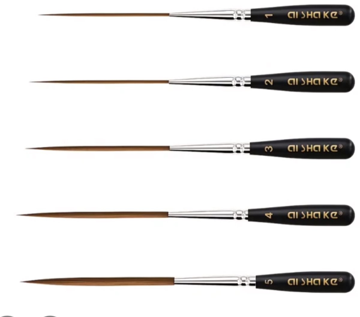 Long Liner Brush Set – 5-delige voor Fijne Lijnen en Precisiewerk