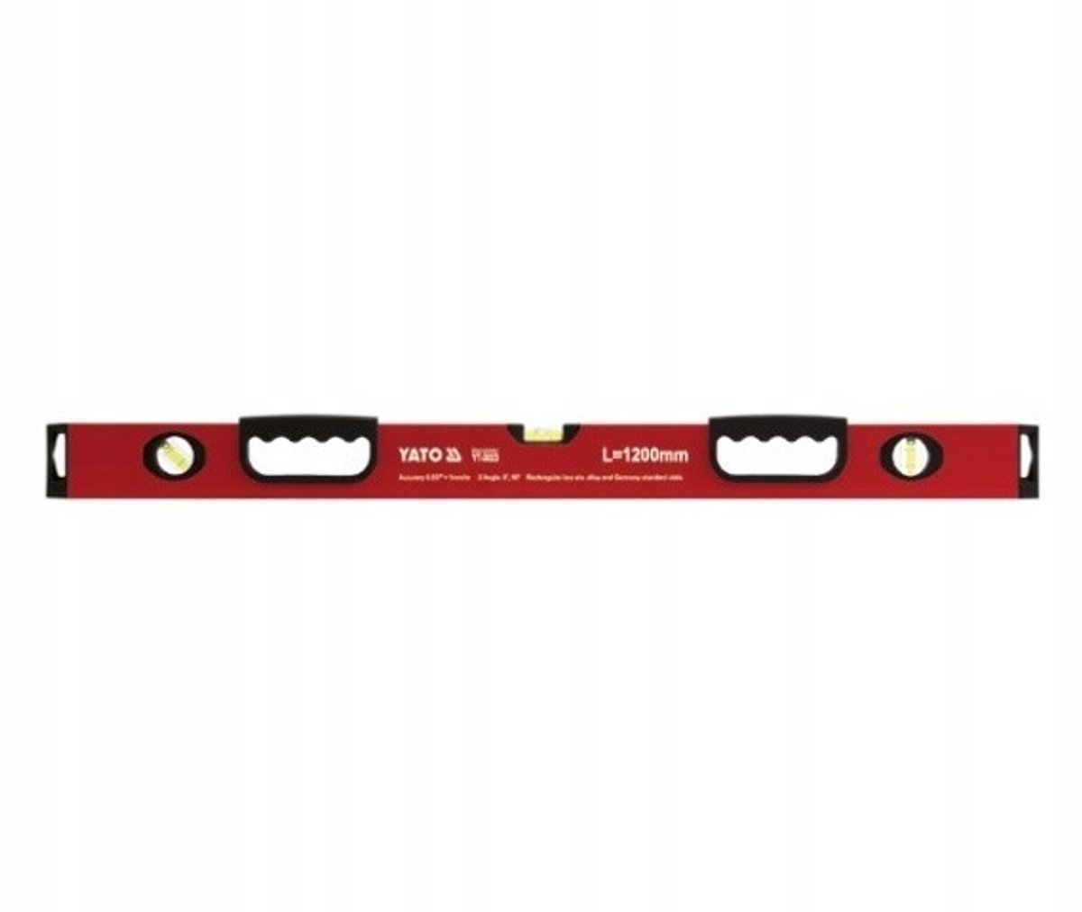 Yato Aluminium waterpas 1200 mm met 3 niveaus en 2 handgrepen