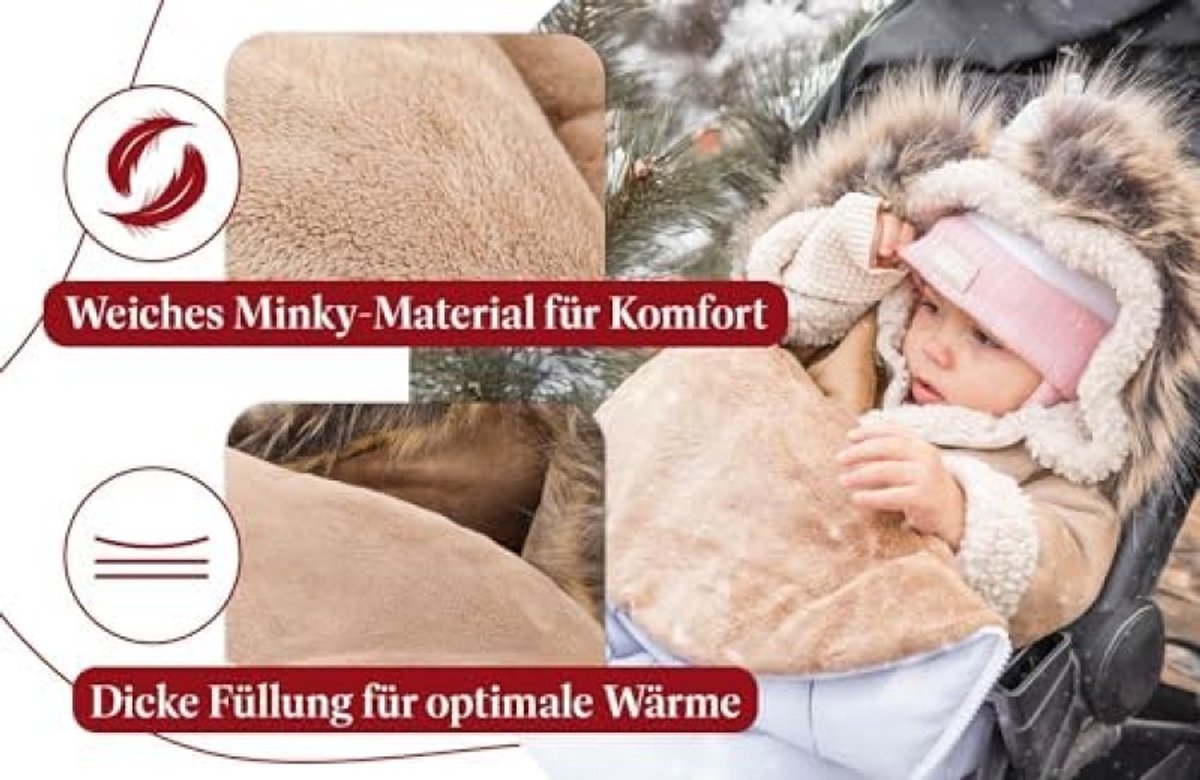 PromoHome Winter Voetenzak voor Buggy en Kinderwagen - Zachte Bescherming tegen Kou 60x45 cm – foto 6