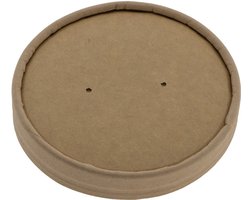 Deksel karton Kraft voor Soepbekers Ø96mm - 500 st/ds.