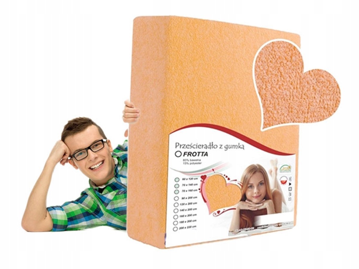 Zacht Frottier Laken met Elastiek 90x200 cm - Zalmoranje