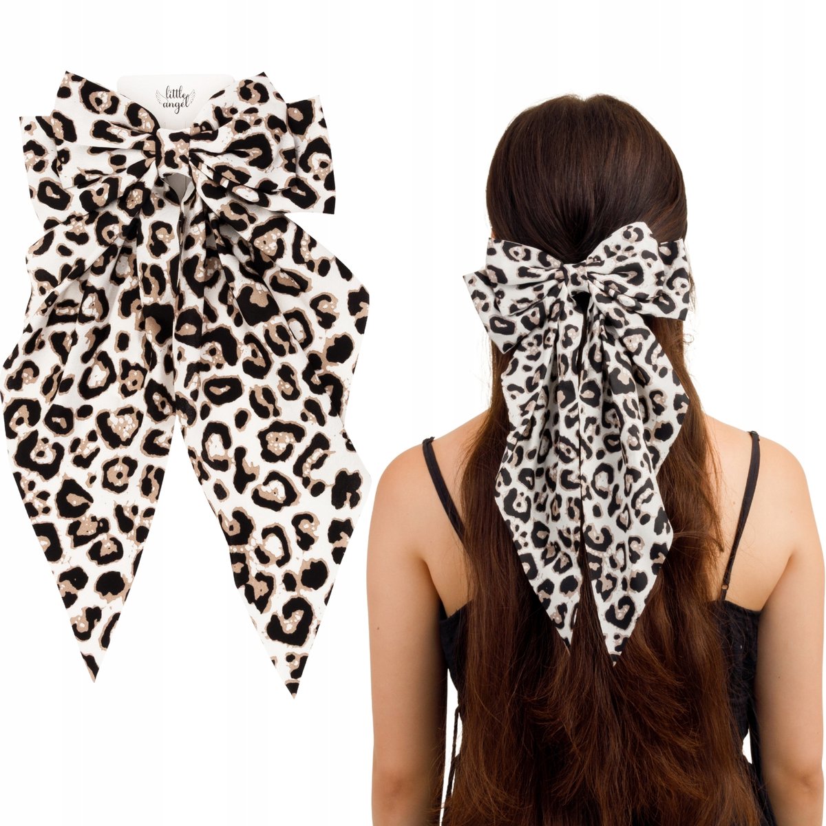 Grote Panterprint Strik Haarclip - Elegante Dames Accessoire