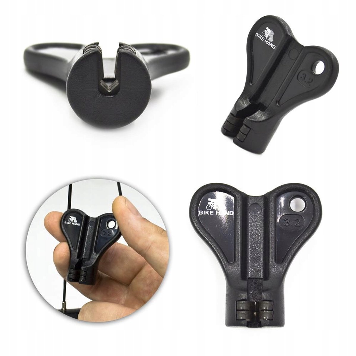 Bike Hand Spaaknippel Sleutel 3,2mm Zwart - YC-1R-1