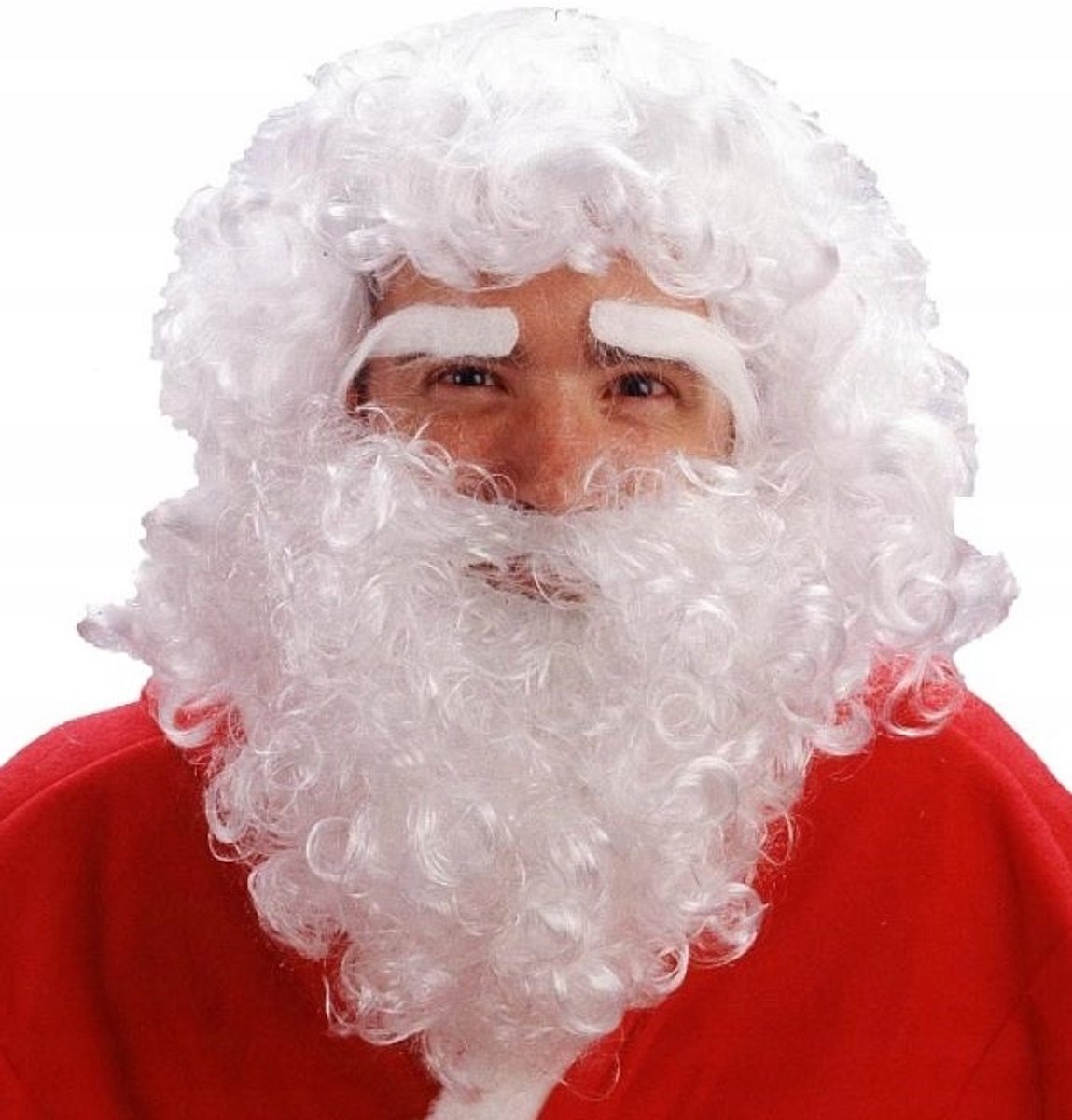 Sint Nicolaas Pruik, Baard en Wenkbrauwen Set - Compleet Kostuum