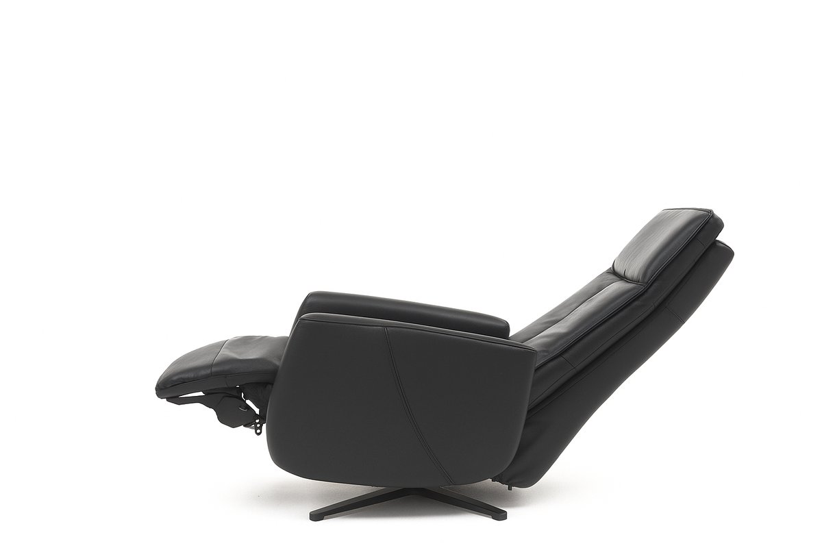 Swiss-Relax - Sta op stoel - Sereno - Zwart - Leer - gebruiksklaar afgeleverd - leder - draaibaar - elektrisch - relaxfauteuil – foto 6