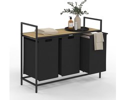 Wasmand met 3 Vakken - Luxe Design voor Badkamer & Wasruimte