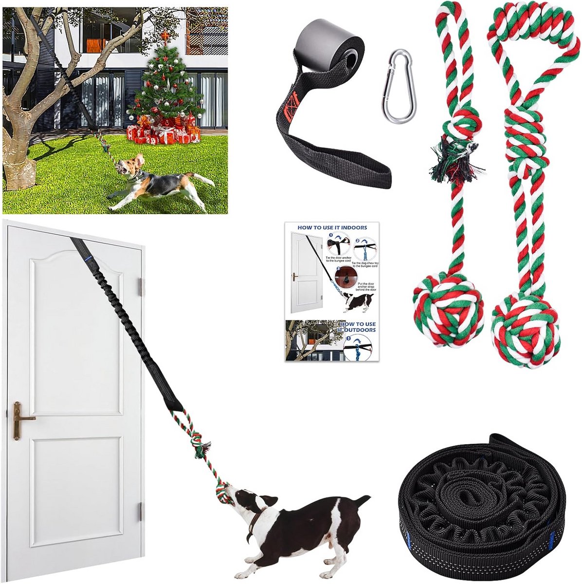 Interactief Trekspel voor Honden: Bungee Deuranker Speelgoed voor Binnen en Buiten