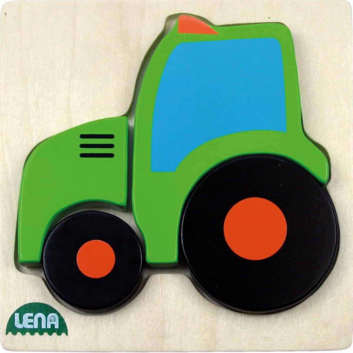 Houten Legpuzzel Tractor voor Peuters | Inclusief Grondplaat | Vanaf 18 Maanden