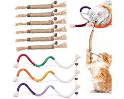 6 stukken kattengrassticks - 3 stukken kauwsticks - spellen voor katten thuis - bevordert tandverzorging en autofocus - perfect voor kittens en actieve katten