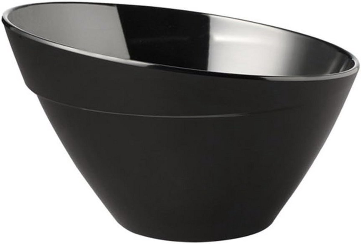 Zwarte Melamine Schaaltje met Anti-slip Voeten - 14,5 cm Doorsnede