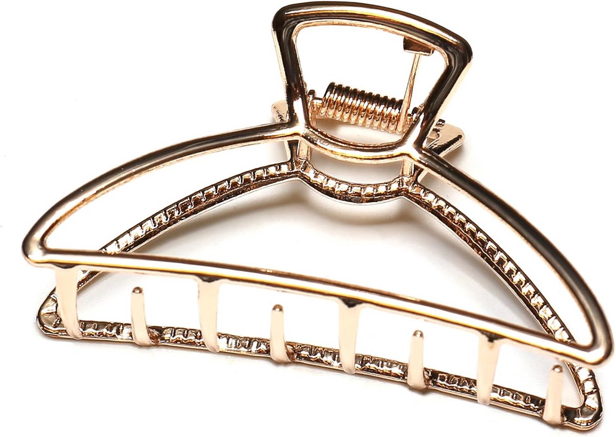 Grote Elegante Metalen Haarclip Dames 8 cm Rosé Goud Haarspeld Hoofdtooi