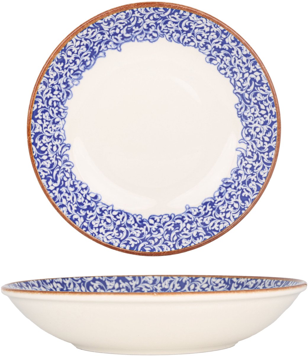 By Bone Diepbord - Edera Cobalt - Porselein - 23 cm (1000cc) - set van 6