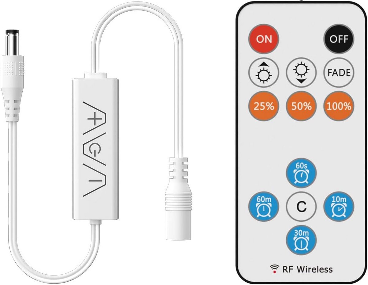 Dimbare Afstandsbediening voor Eénkleurige LED Strips - Draadloze RF Controller 12-24V