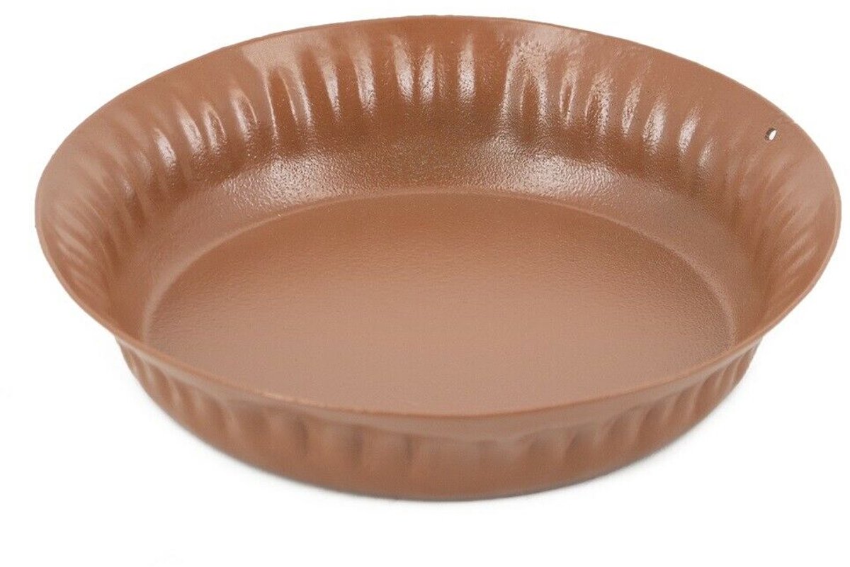Metalen schaaltje ribbel brique