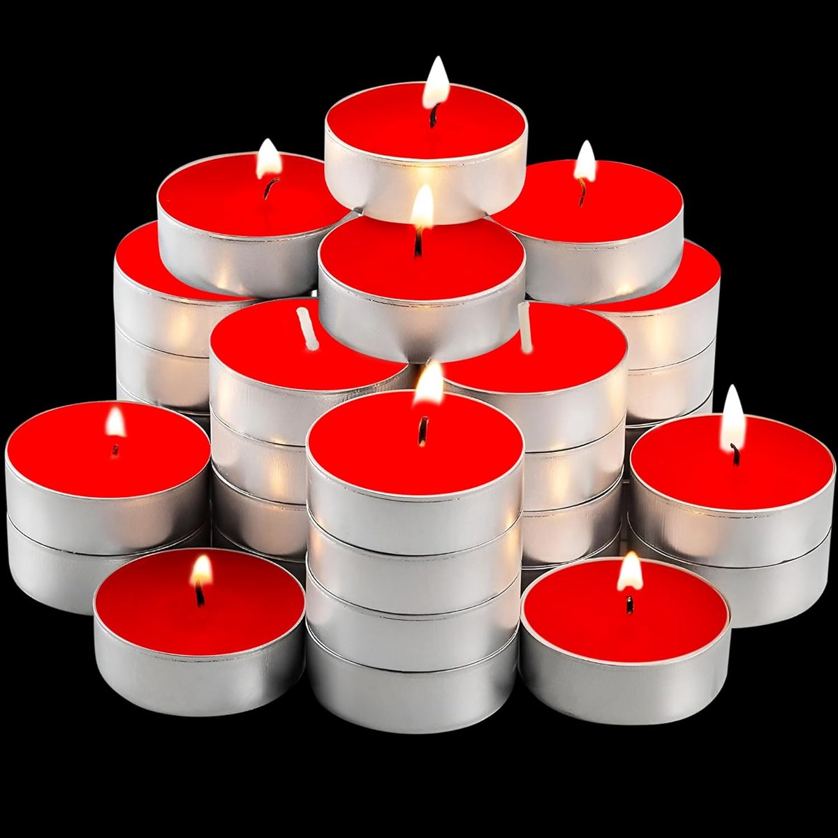 Gekleurde Wax Theelichtjes Set voor Sfeervolle Decoratie (50 Stuks)