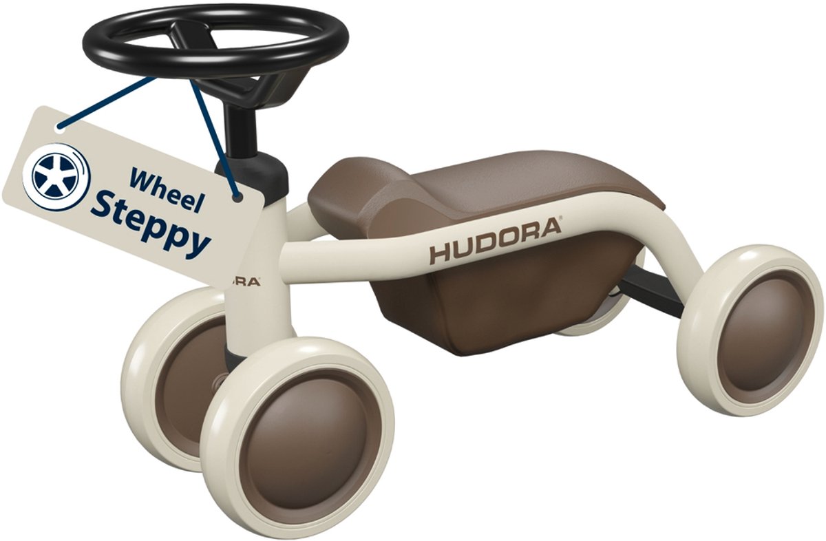 Hudora loopfiets Steppy 6 inch mocha - peuter loopfiets met stabiliteit.