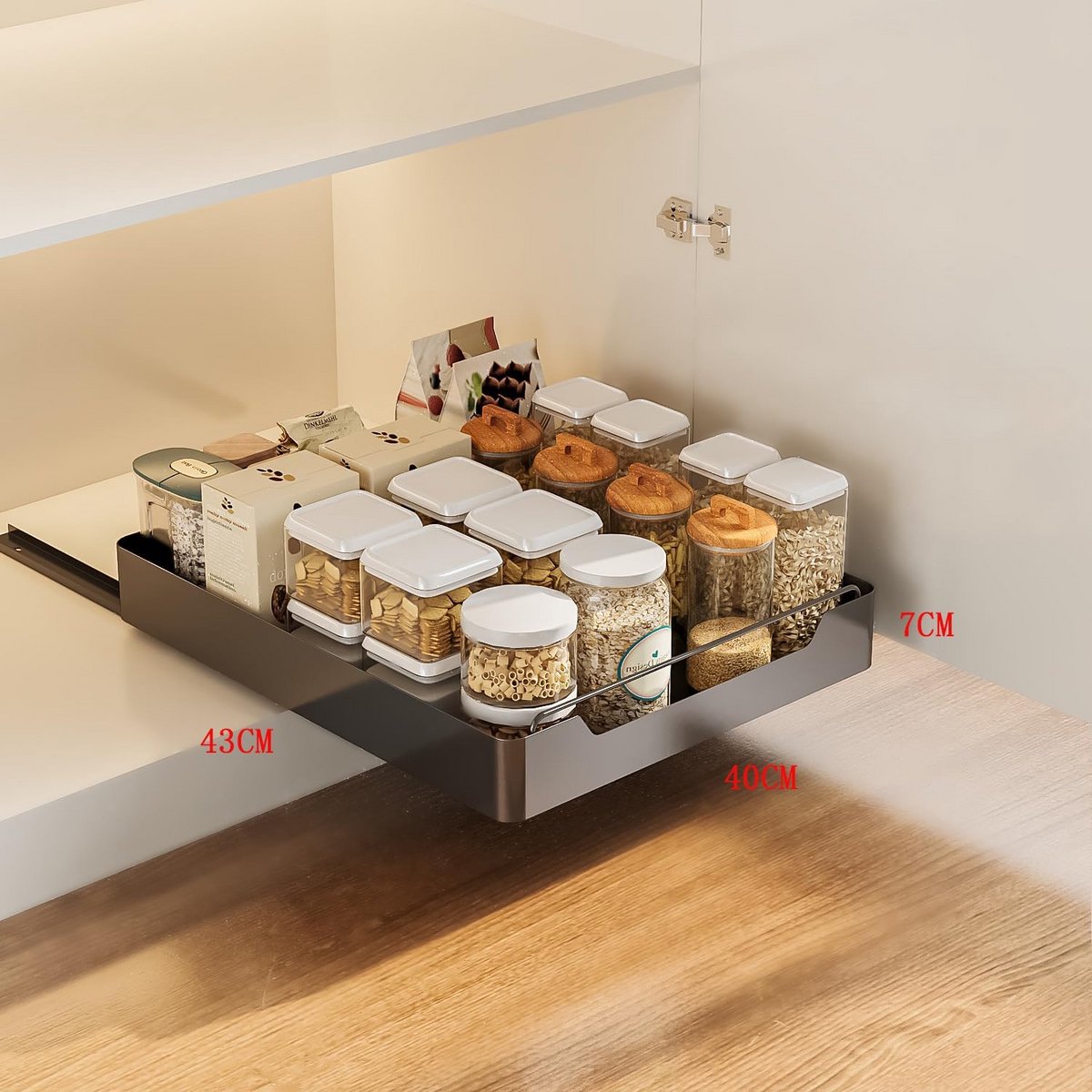 Uitschuifbare Lade Organizer voor Kast - Glijdende Pantry Plank Zonder Boren