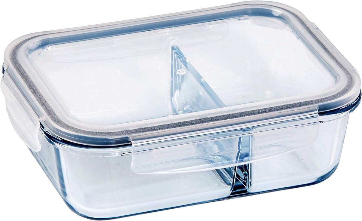 Meal Prep Containers Glas 2 Vaks met Luchtdicht Deksel - Portie Controle Opslag