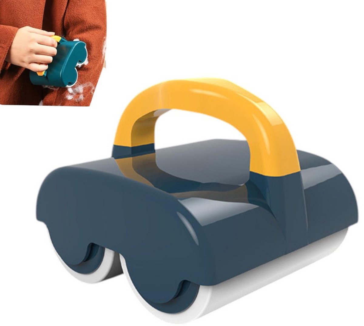 Dubbele rol pluizenverwijderaar - Verwijdert dierenharen - Verwijdert pluizen van kleding - Groen - Kledingpluizenverwijderingsroller - Dubbele rollers met afneembare pluizenstickers