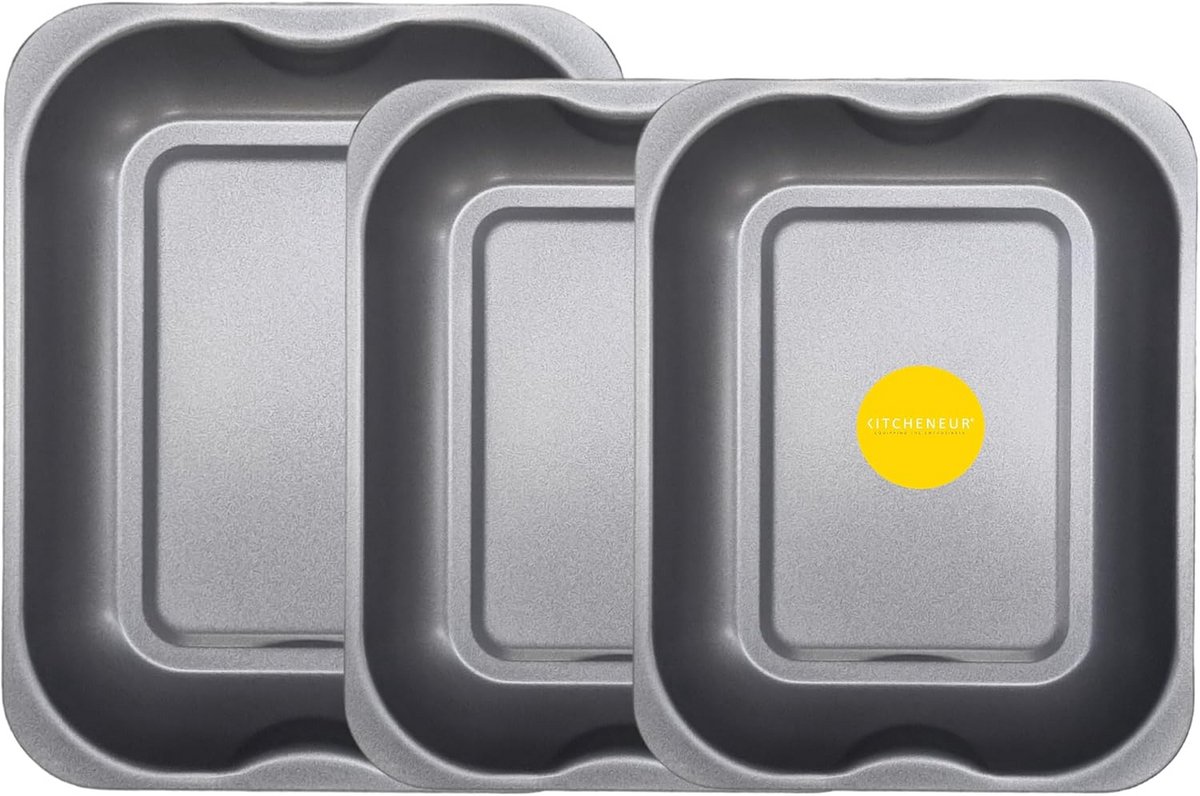 3-Delige Bakplaat Set: 2x Medium (33cm) & 1x Groot (38cm) Non-Stick Ovenvormen