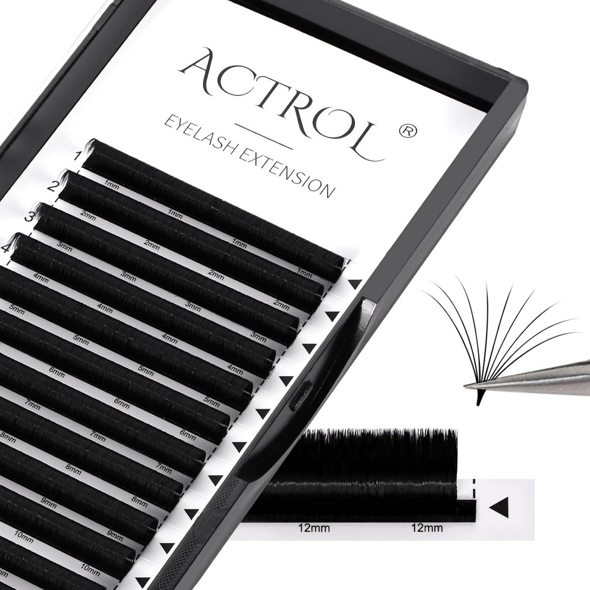 Professionele Wimperextensions - 0.03 D-Krul Mixlengtes voor Volumetechniek