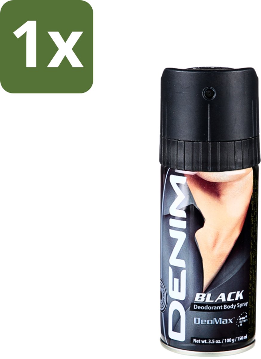1 x Denim - Deodorant Aerosol - Black Geur - Voor Mannen - 150 ml - Deodorant Spray Mannen - Deodorant Aerosol - Deodorant Spray 150 Ml - Denim Black Deodorant - Mannelijke Geur