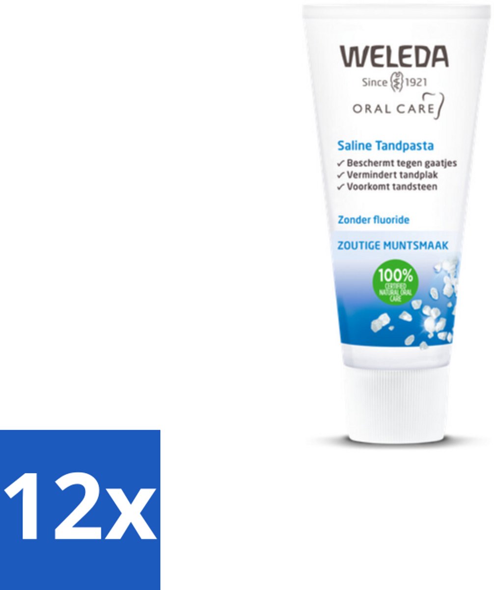 WELEDA - Tandpasta Saline - 75ml - Voordeelverpakking - 12 stuks