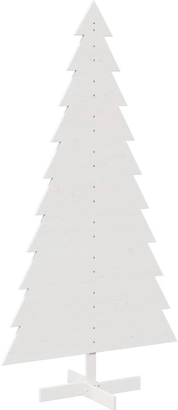 vidaXL - Décoration de Noël - Sapin de Noël - 180 - cm - massif - bois de pin - blanc