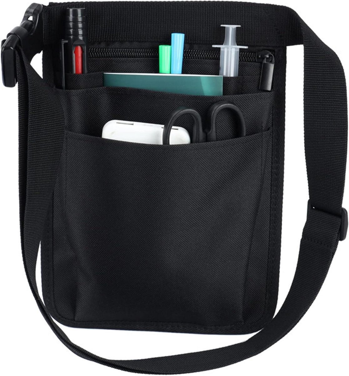 Provento - Heuptas met verstelbare riem, meerdere vakken, gereedschap organizer - zwart