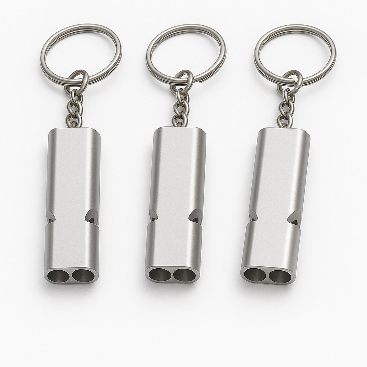 IfarNix Noodfluit 3-Pack – Aluminium 120 dB Alarmfluit voor Noodpakket, Survival & Outdoor – Compact Sleutelhanger Noodfluitje