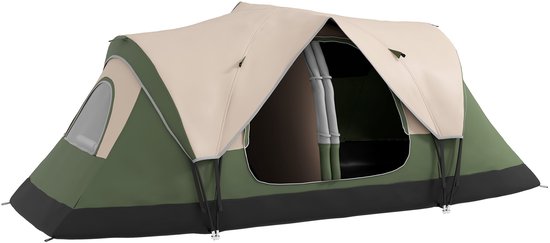 Outsunny Kampeertent Polyester, Glasvezel 450L x 215B x 180H cm Donkergroen