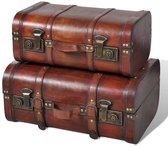Valise En Bois Vintage Rétro Avec Serrure à Boucle - Boîte De Rangement Décorative Alvinlite