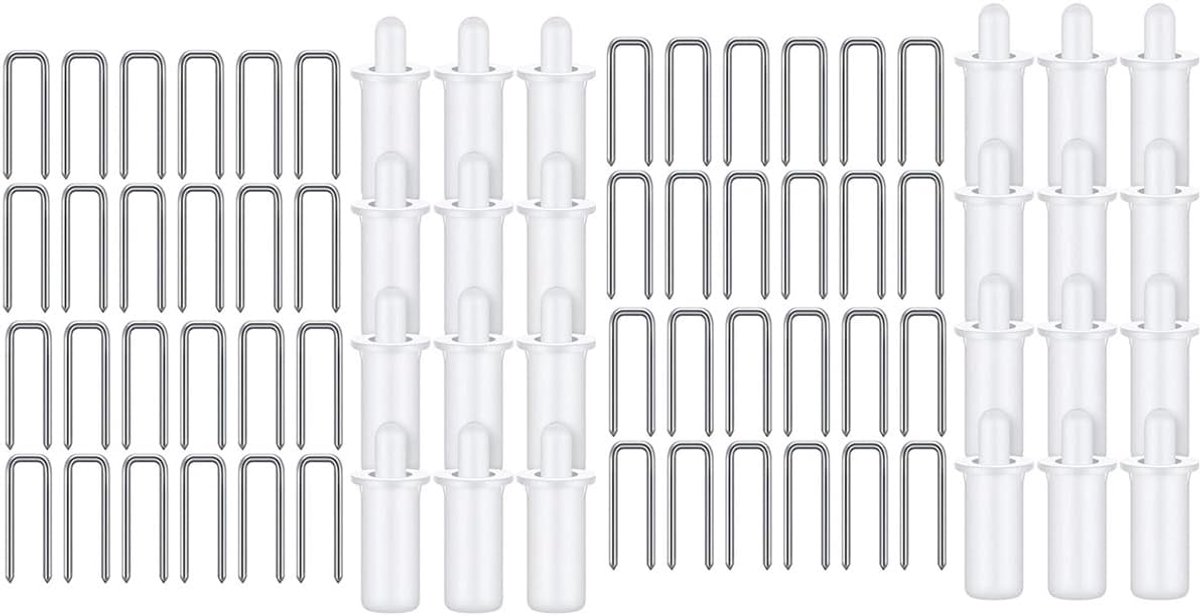 80PCS Thuis Shutter Reparatie Vervangingsgereedschap Set - Inclusief 40PCS Witte Veerbelaste Shutter Pinnen - 40PCS Tilt Rod Louvers Staples