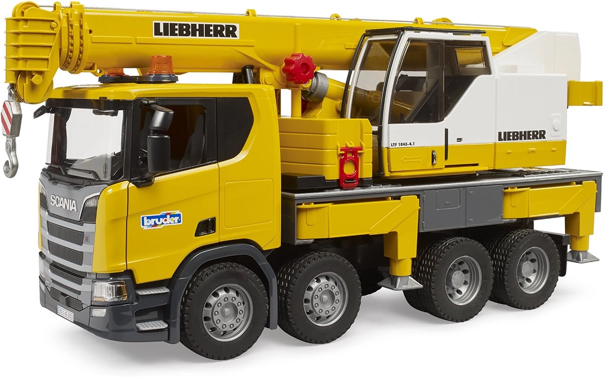 Bruder 3571 Vrachtwagen Scania 560R Liebherr kraan met truck — afbeelding 9