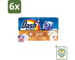 Dash – Wasmiddelcapsules – 4in1 Pods Amber & Orchidee – 26 capsules - Voordeelverpakking - 6 stuks - Frisse geur - Reiniging