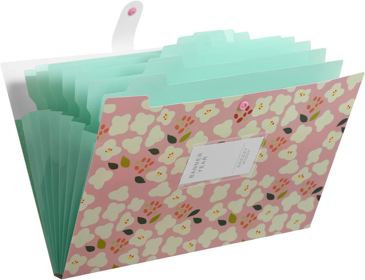 Gigicial Accordeon Mappen - Uitvouwbare Map Organizer - Waterdichte Premium Kunststof & Grote Capaciteit Voor 150-200 Pagina's - 1 Stuk - Thuis Kantoor School Rose