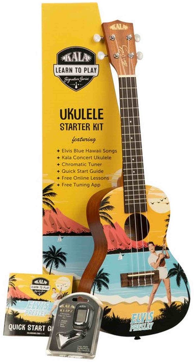 Kala Learn To Play Elvis Blue Hawaii concert ukelele set