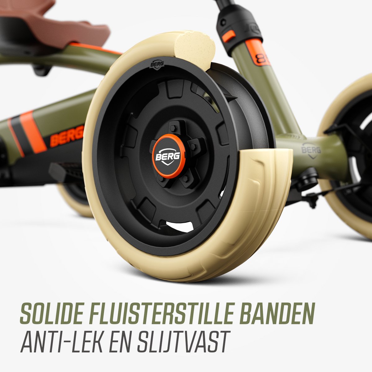 BERG Buzzy 2-in-1 Retro Skelter - 2+ jaar - Verstelbare Stoel - Veilige en Stabiele Wegligging - Groen - incl. duwstang — afbeelding 10
